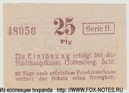 Städtischer Geld-Gutschein. 25 Pfennig.