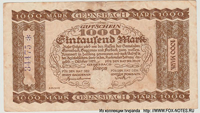 Stadt Gaggenau 1000 Mark 1922