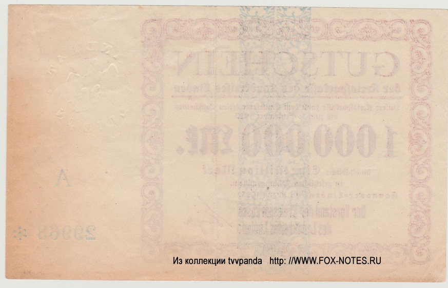 Kreissparkasse des Landeskreies Linden 1000000 Mark 1923