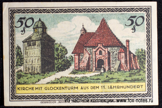 Notgeld Fleckens Visselhövede. 50 pfennig. 1. Juni 1921.