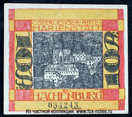 Notgeld der Stadt Hachenburg. 10 Pfennig 1. Juni 1921.