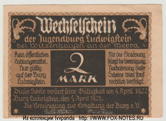 Stadt Witzenhausen 2 Mark 1921