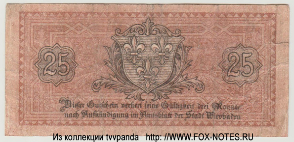 Stadt Wiesbaden 50 Pfennig 1919