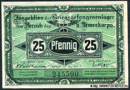 Lager Cottbus 25 Pfennig 1917