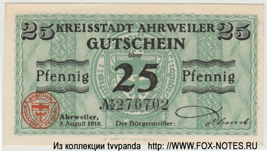 Kreisstadt Ahrweiler 25 Pfennig 1918