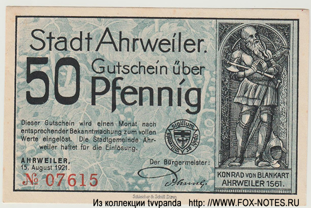 Ahrweiler 50 Pfennig 1921