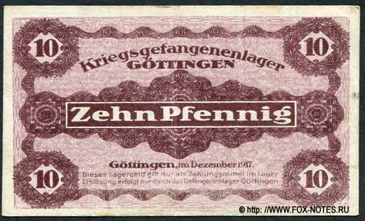 Kriegsgefangenenlager Göttingen 10 Pfennig 1917