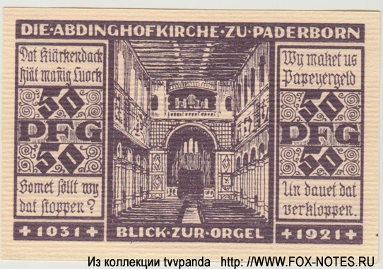 Paderborn 50 pfennig 1921