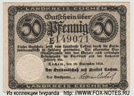Landkreis Cochem 50 Pfennig 1918