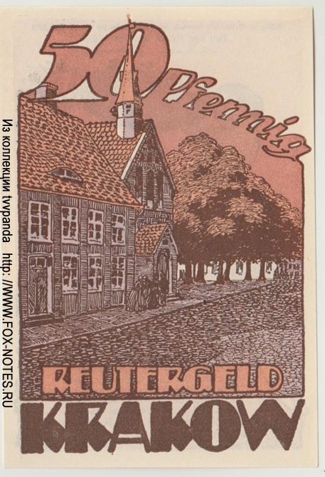 Reutergeld Krakow 50 Pfennig 1922.