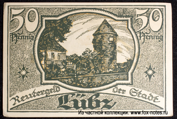 Reutergeld der Stadt Lübz. 50 Pfennig. 1922.