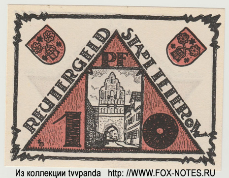 Stadt Teterow 10 Pfennig Reutergeld