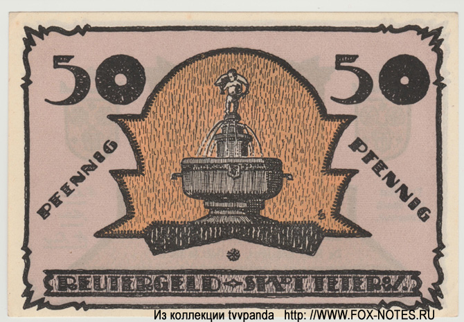 Stadt Teterow 50 Pfennig Reutergeld