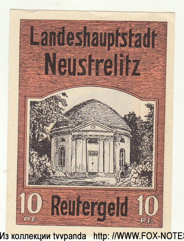 Stadt Neustrelitz Reutergeld 10 Pfennig
