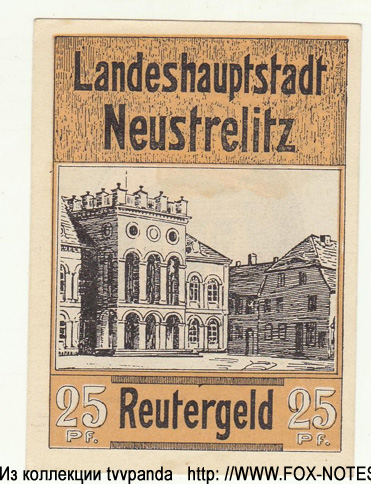Stadt Neustrelitz Reutergeld 25 Pfennig