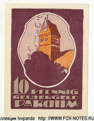 Reutergeld Parchim. 10 Pfennig 1922.