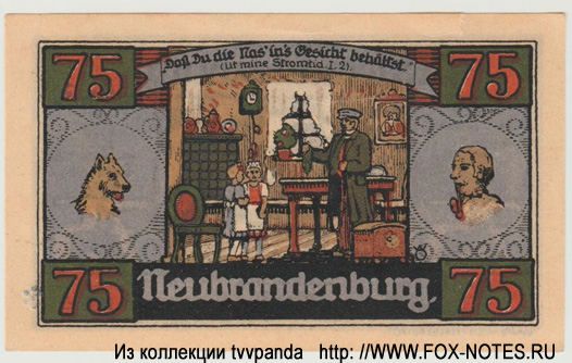Stadt Neubrandenburg 75 Pfennig 1921