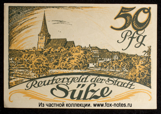 Stadt Sülze. Reutergeld. 50 Pfennig 1922.