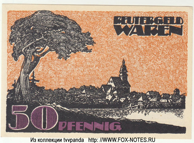 Stadt Waren 50 Pfennig 1921