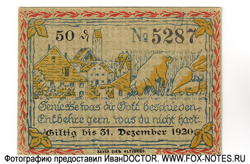 Marktgemeinde Altusried 50 Pfennig 1920
