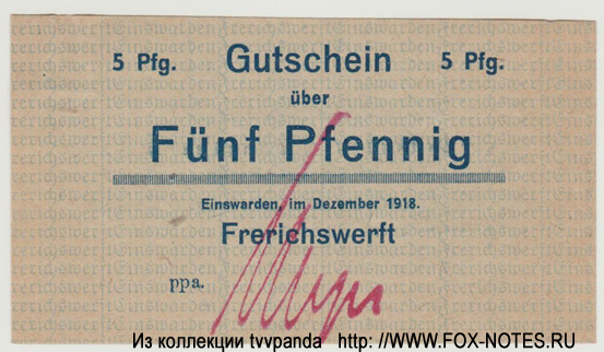 J. Frerichs & Co. Aktiengesellschaft. 5 Pfennig 1918
