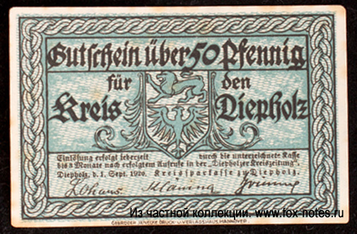 Kreis Diepholz 50 pfennig 1920