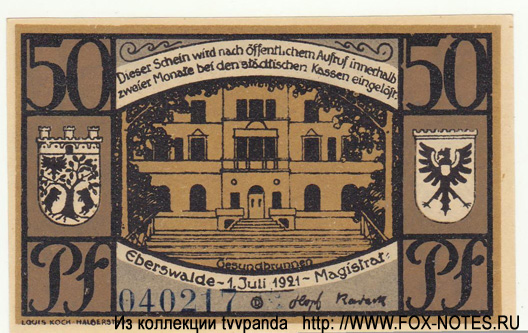 Stadt Eberswalde 50 Pfennig 1921 Notgeld