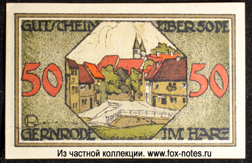 Gernrode 50 Pfennig 1921 Notgeld