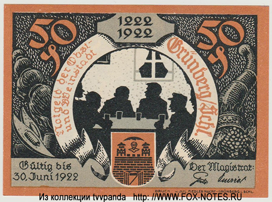 Stadt Grünberg 50 Pfennig 1922