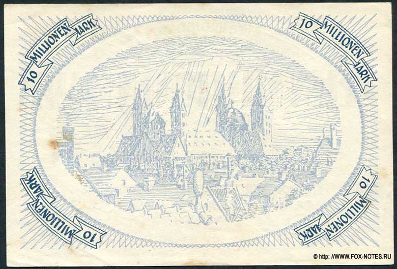 Notgeld der Kreisgemeinde Pfalz.  10 Millionen Mark 1923.