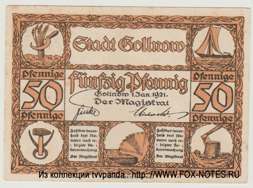 Gollnow 50 Pfennig 1921 notgeld
