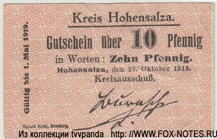 Kreis Hohensalza 10 Pfennig 1918