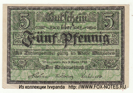 Stadt Wanzleben 5 Pfennig 1920