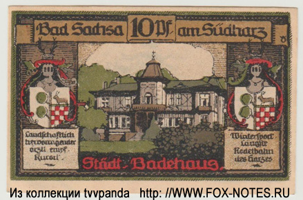  Stadt Bad Sachsa 10 Pfennig 1921