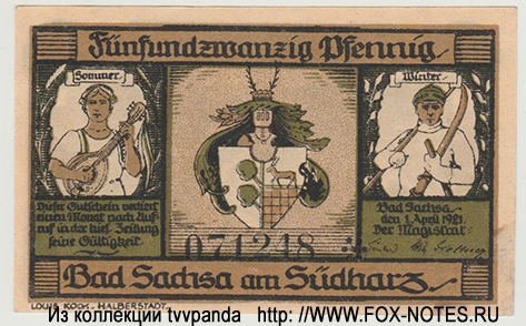 Bad Sachsa 25 Pfennig 1921