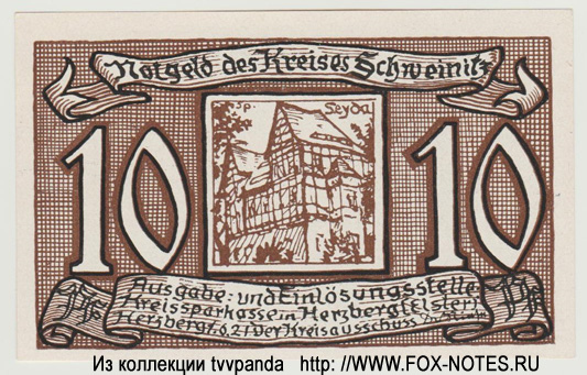 Kreis Schweinitz 10 Pfennig 1921