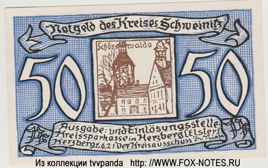 Kreis Schweinitz 50 Pfennig 1921