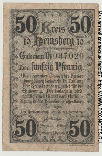 Kreis Heinsberg 50 Pfennig 1919