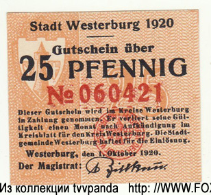 Stadt Westerburg 25 Pfennig 1920