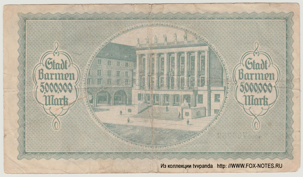 Stadt Barmen 5 Millionen Mark 1923