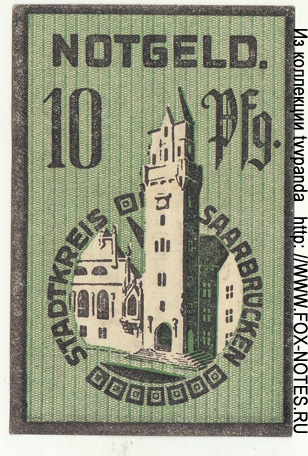 Stadt Saarbrücken 10 pfennig 1919