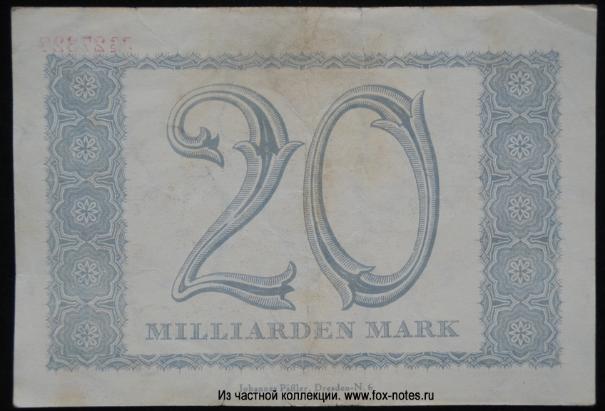 Stadt Freital 20 Milliard Mark 1923