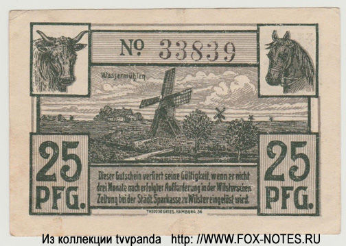 Städtische Sparkasse zu Wilster 25 pfennig 1920