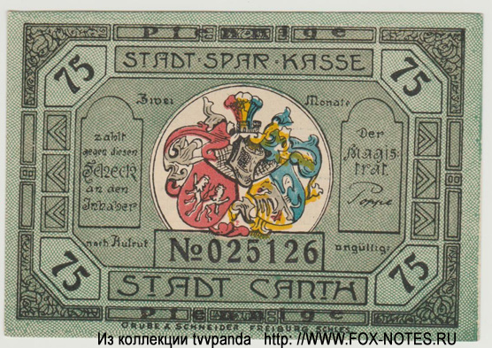 Stadt-Spar-Kasse Canth 75 Pfennig 1921