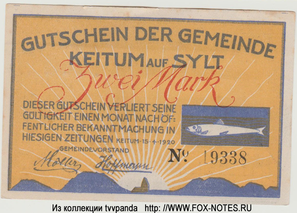 Gemeinde Keitum 50 Pfennig 1920