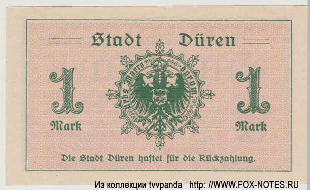 Stadt Düren 1 Mark 1918