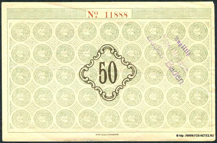  Baden-Baden 50 Mark 1918 