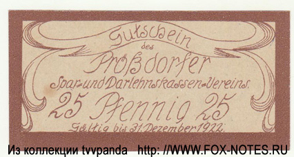 Prößdorfer Spar- & Dar. Verein 25 Pfennig