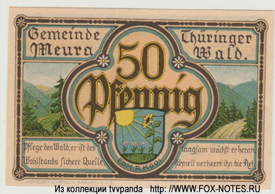 Gemeinde Meura 50 Pfennig 1921