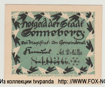 Notgeld der Stadt Sonneberg. 50 Pfennig. 21. Januar 1921.